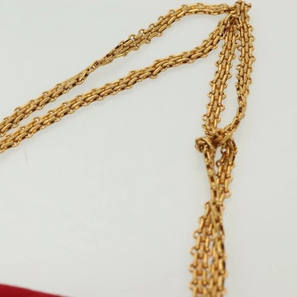 CHANEL Chain Shoulder Bag Cotton Vintage Red Gold CC Auth - Picture 7 of 15